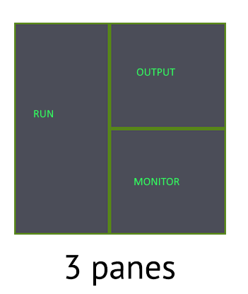 tmux-3pane-layout